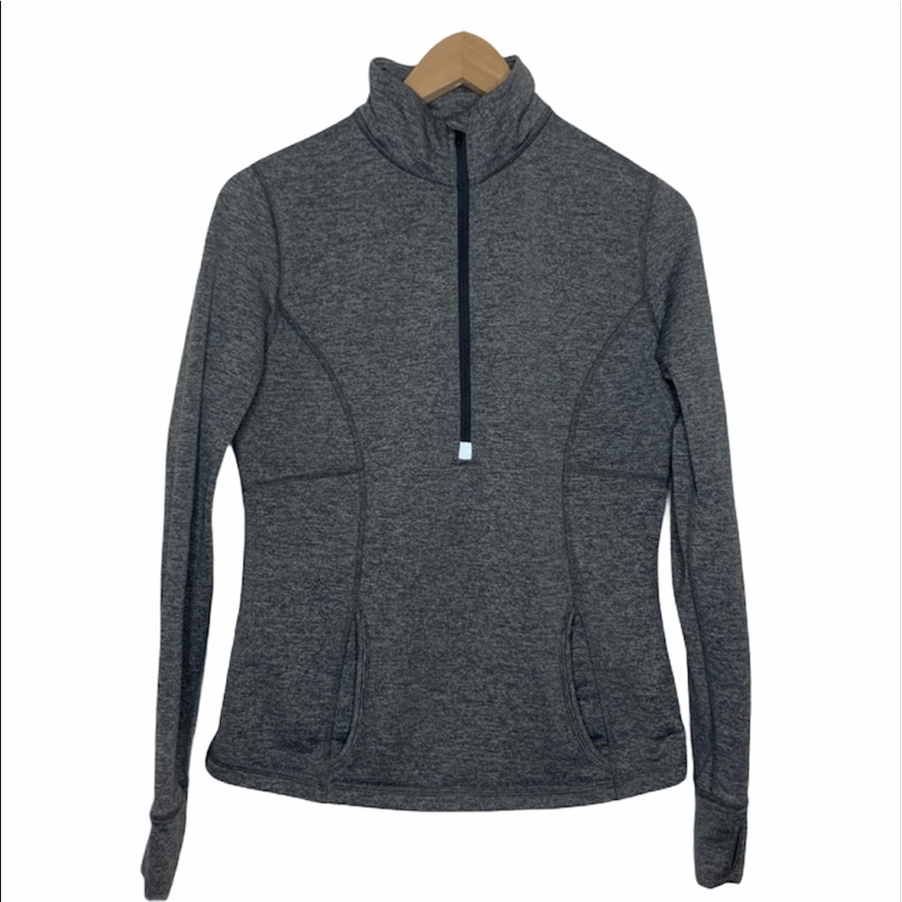 Lucy | Half Zip Lightweight Sweatshirt | Gray | Small